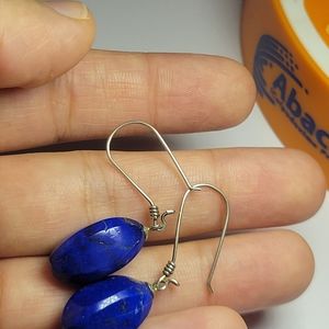 925 Sterling Silver Natural Lazuli Earrings